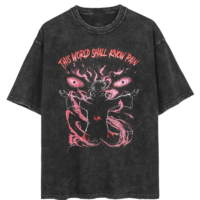 2025 New Vintage Dark Anime Print Street Retro T-Shirt Streetwear Crew Neck Short Sleeve T-Shirt for Men - TT2527