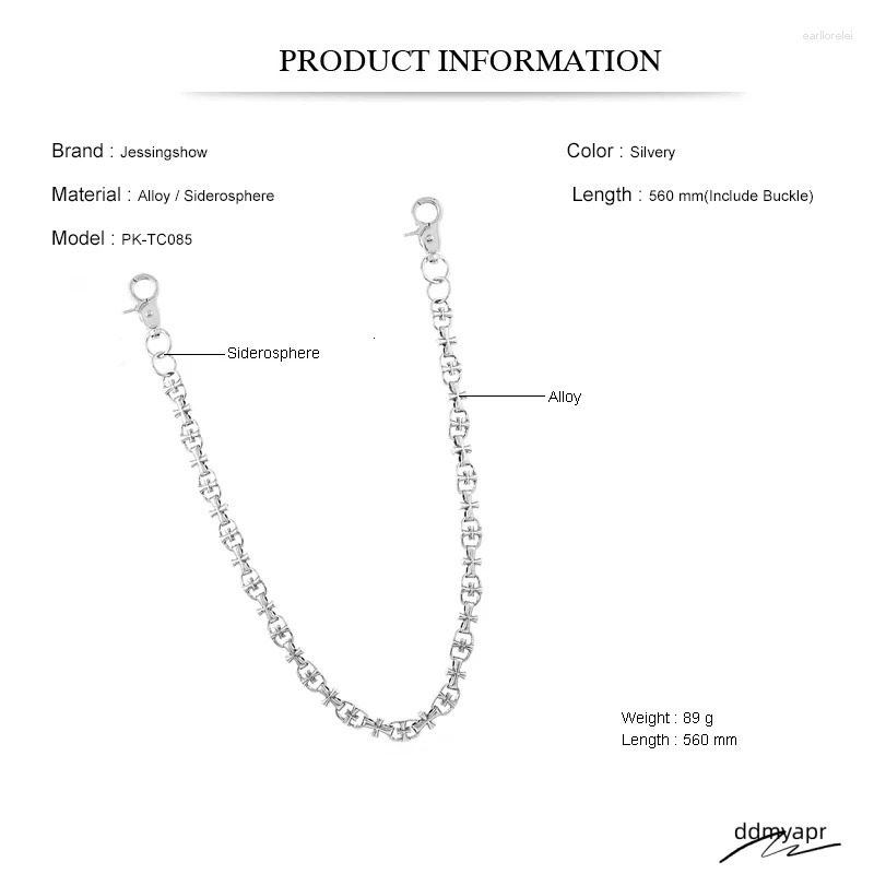 Keychains Punk Style Metal Dice Chain Belt For Men ddmyday Hip Hop Gothic Pants Retro Waist ddmyday ddmyday ddmyday