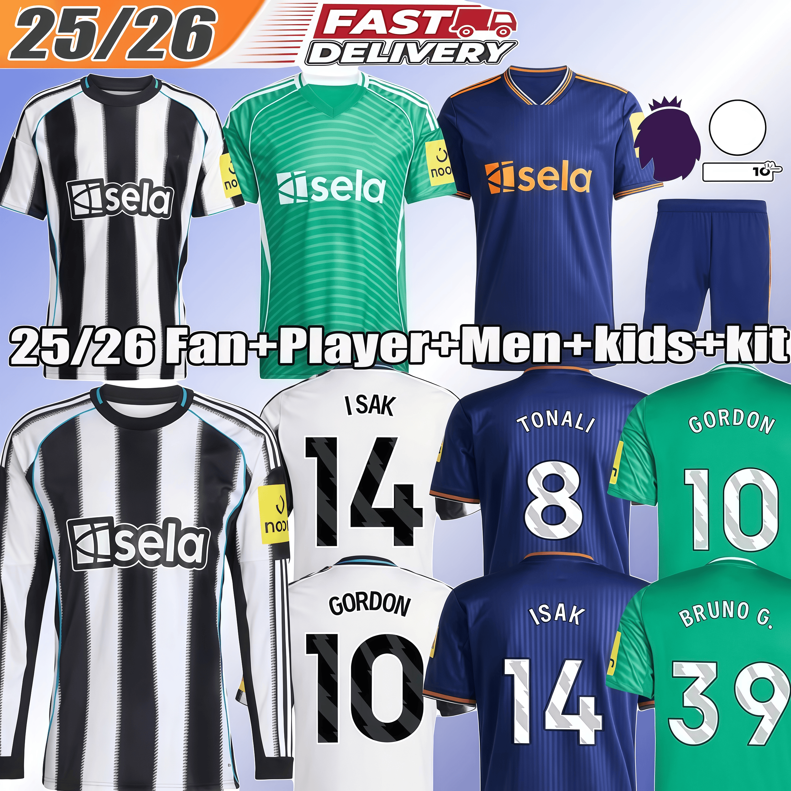 newcastled united 25 26 Soccer Jerseys Bruno G 14 Isak GordonBotman Joelinton Tonali Livramento Willock Krafth jersey football shirt kit kids nufc 25 26 long sleeves