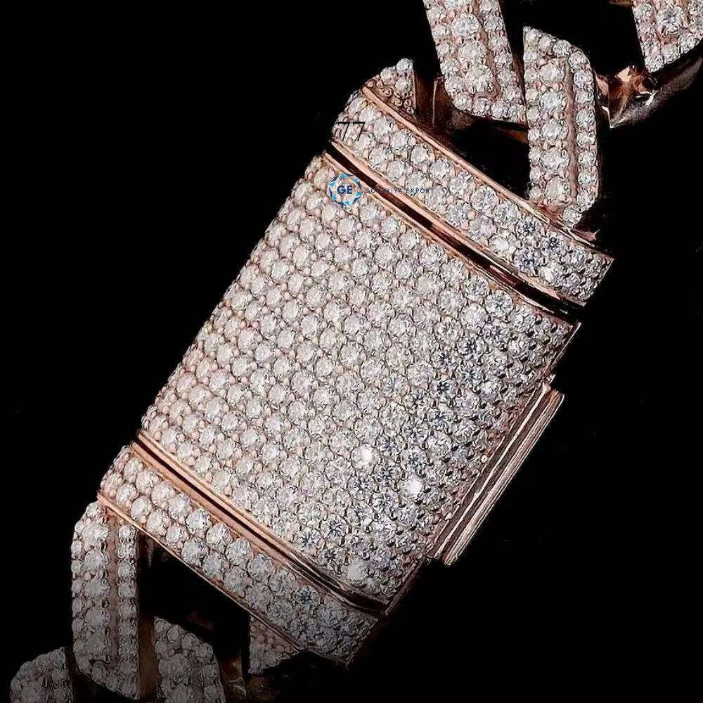 Colorless Moissanite Iced Out Dia Cuban Hip Hop Necklace Fashion Chains for Men and Women