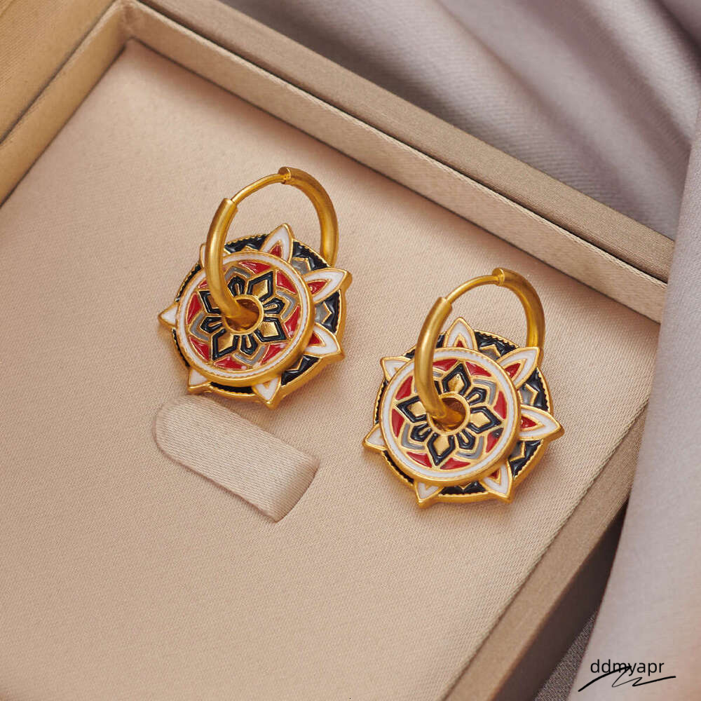 Chinese Style Enamel - Adjustable Vintage Dangle Ddmydec Earrings With Lucky Motifs | New Asian Fashion Boho Ethnic Jewelry Ddmydec Ddmydec