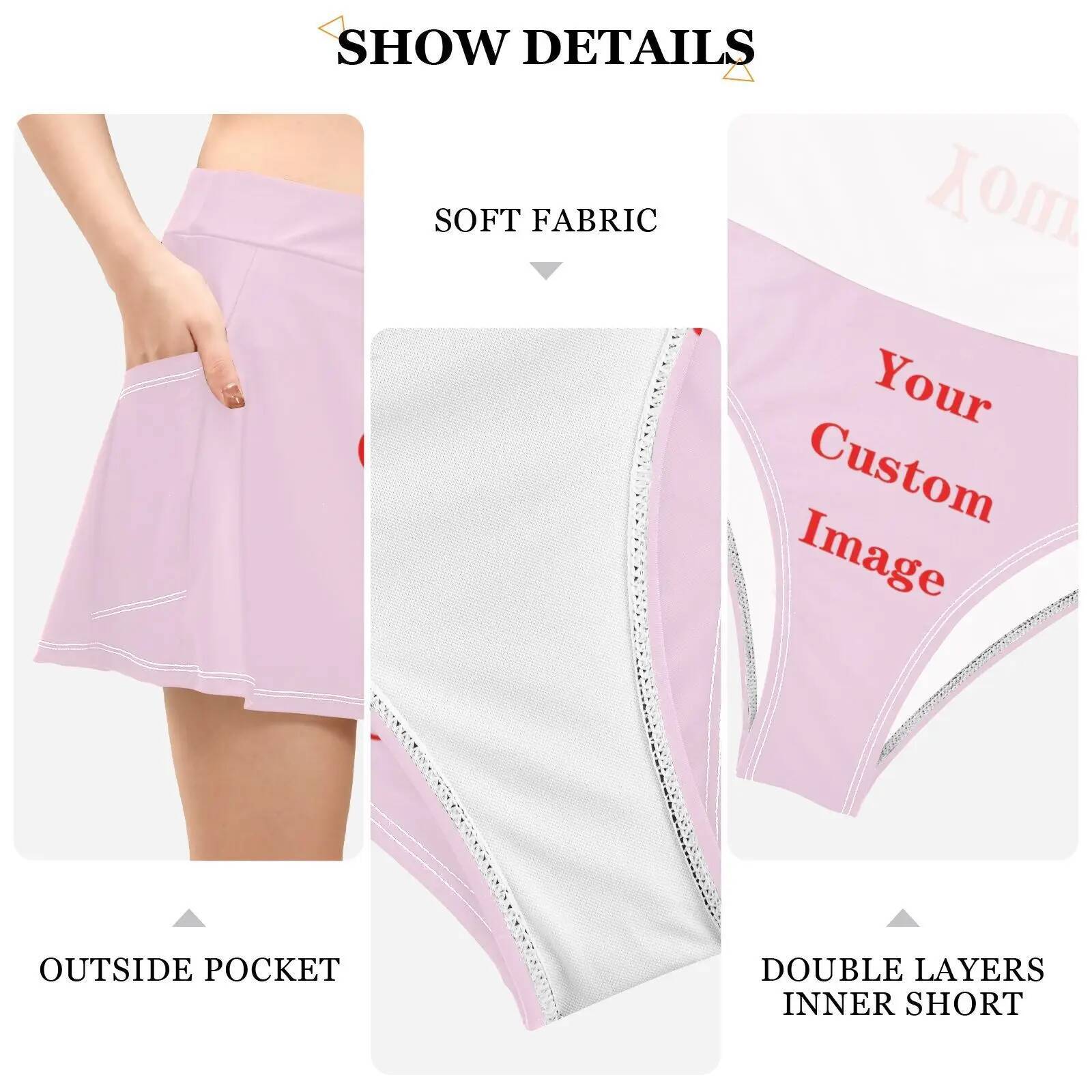 Swimming Bikini Bottom Customized images Women Summer Beachwear Brief Separate Swimwear Short Skirt Women's New