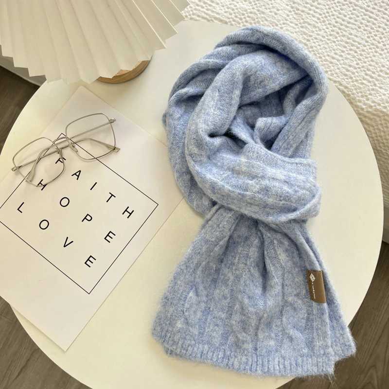Retro Korean Version Twist Knitted Scarf For Women Winter Soft And Glutinous Solid Color Shl For WomenXJ250905
