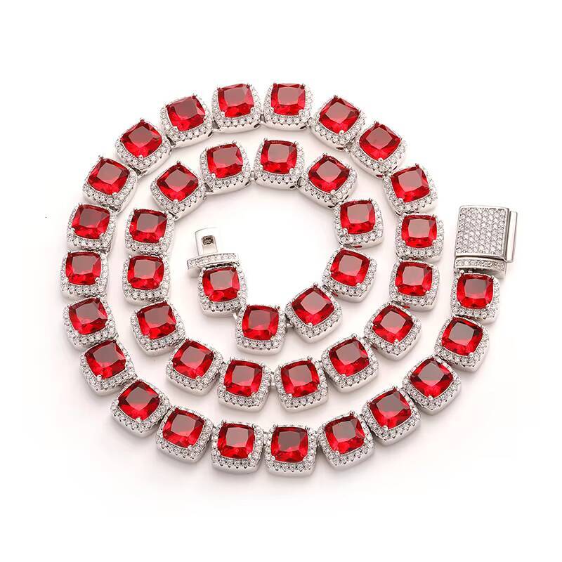 High Quality 10mm 5A Moissanite Diamond Iced Baguette Chain Micro Paved Moissanite Personalized Tennis Chain