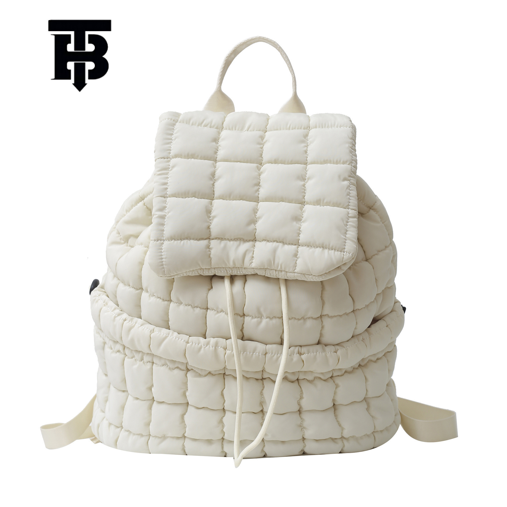 TB BHULAMTE Designer Bag Autumn Winter New Down Luxury Bag Padded Backpack Women's Fashion Commuter Large Capacity Fluffy Plaid Lightweight Trave