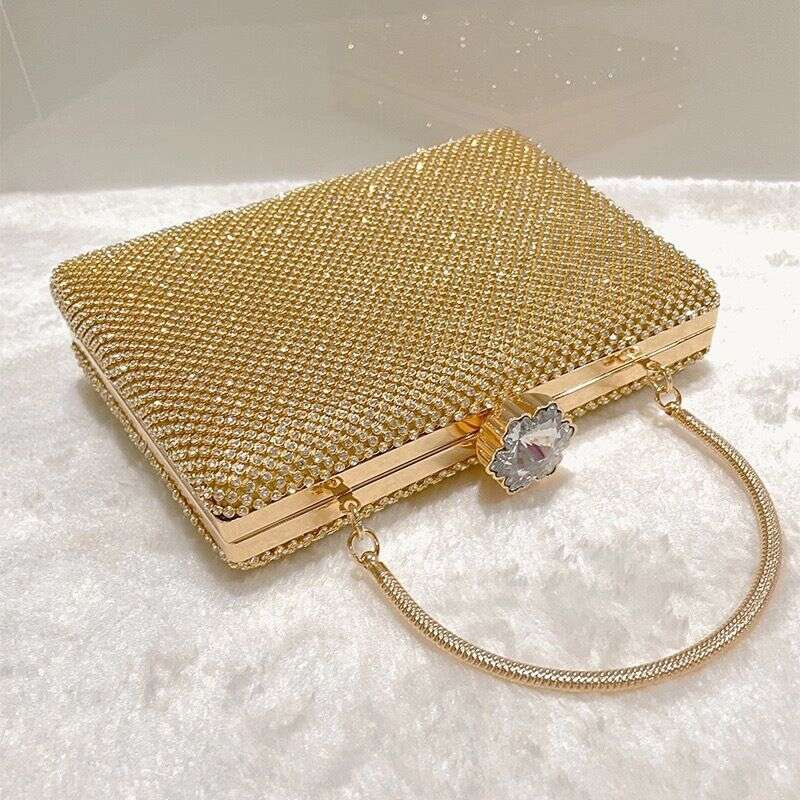 New Square Water Dia Handheld Dress Crossbody Women's Single Shoulder Evening Bag