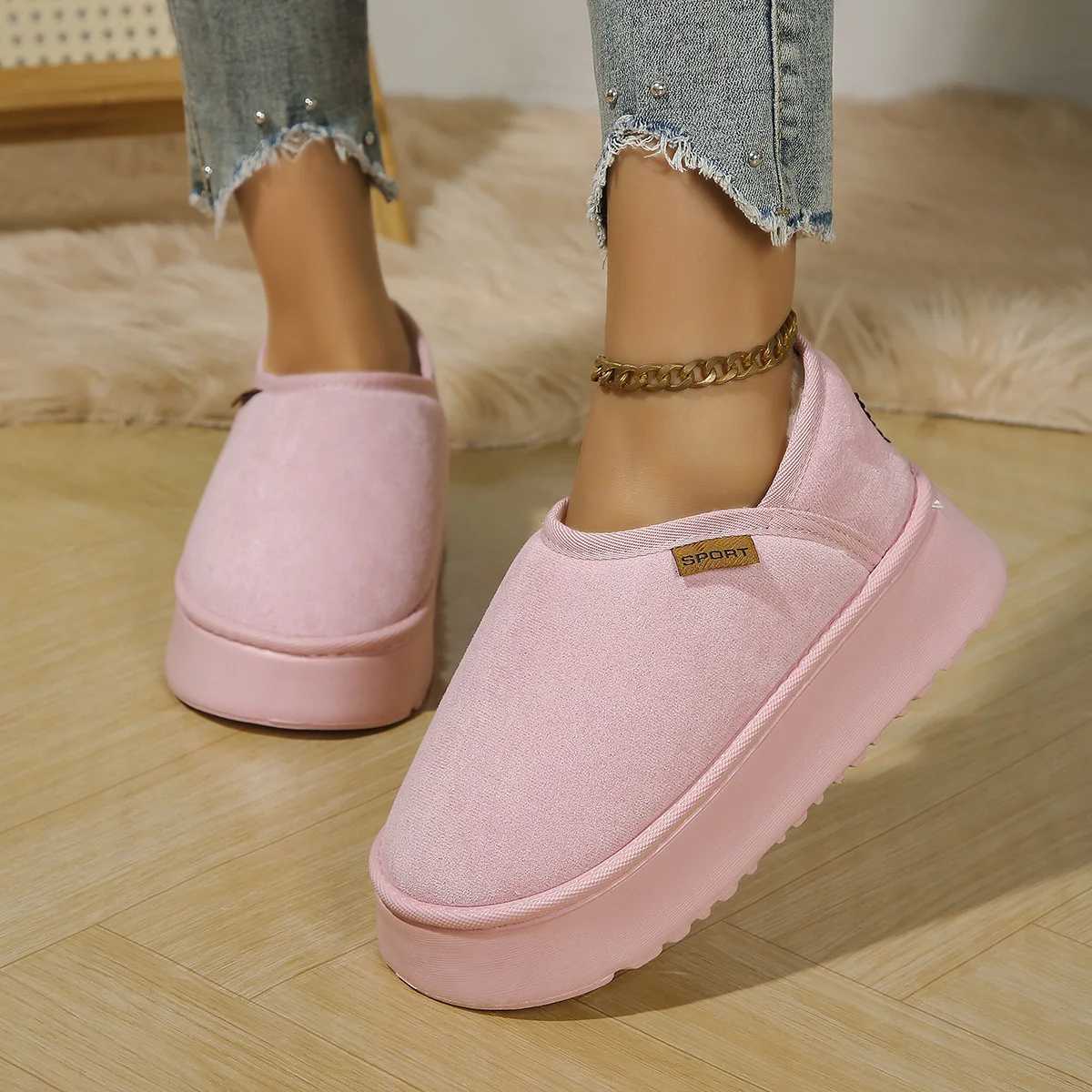Winter Platform Boots Vintage Fashion Womens Snow Warm Suede Warm Inner Plush Fashion Thick Bottom Womens Flat Bottom Boots L250905