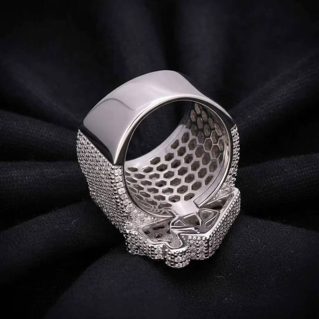Hip Hop Fine Jewelry 38ct 9K 10K 14K 18K Real White Gold Iced Out VVS IGI Baguette Lab Grown Diamond Trap House Ring for Men