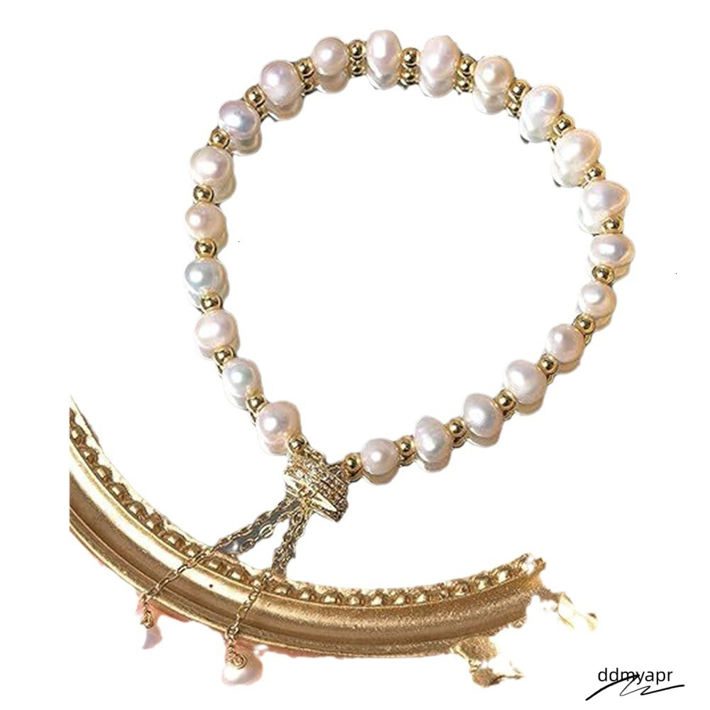 Niche Light Pearl Beaded Bracelet Gold-Plated Adjustable Fashion Charm For Women And ddmyday Girls 250710