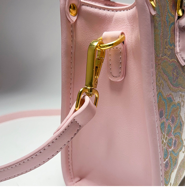 Luxury Bag TB BHULAMTE Designer Bag New Chinese Style Handbag For Women 2025 Spring Summer New Song Brocade Pattern Pink Design Tote Bag