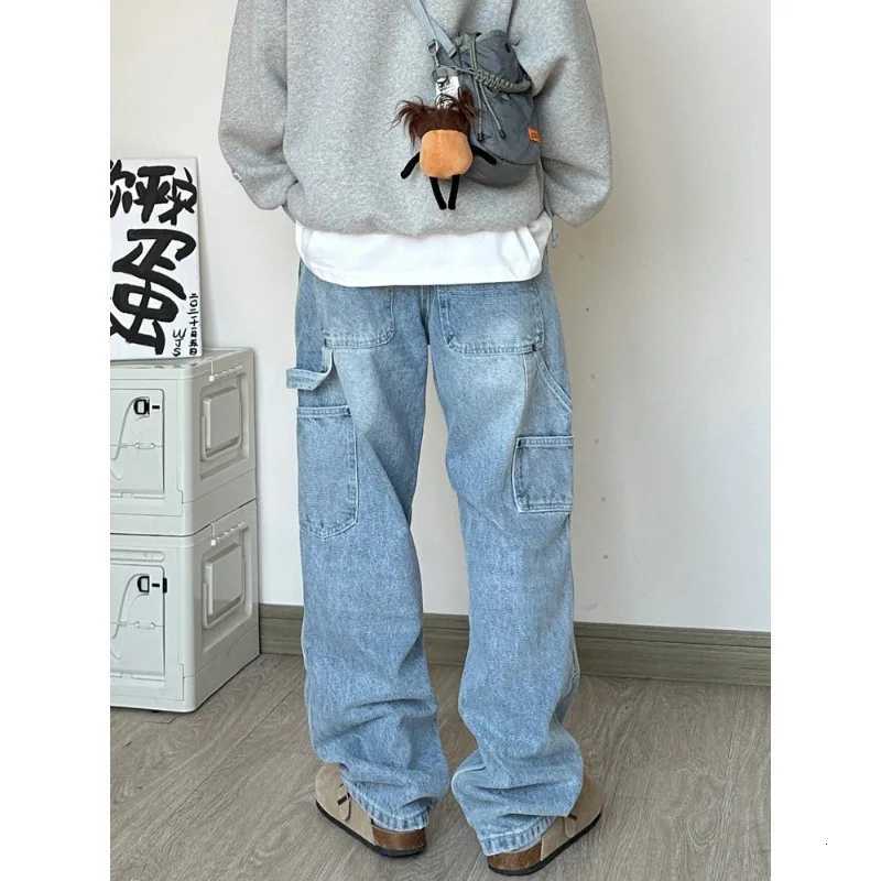 Retro American Hip Hop Vibe Mens Straight Leg Jeans Summer Casual Wide Leg Pants Logging Pants Waed Denim Nine Points W250905