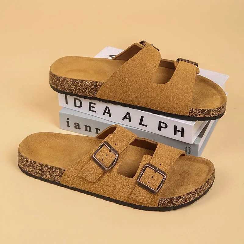 Men Clogs Fashion Shoes Outdoor Classic Cork Slide With Arch Support Beach Sandals Cork Suede Mules Slippers For Women Big Size W250905