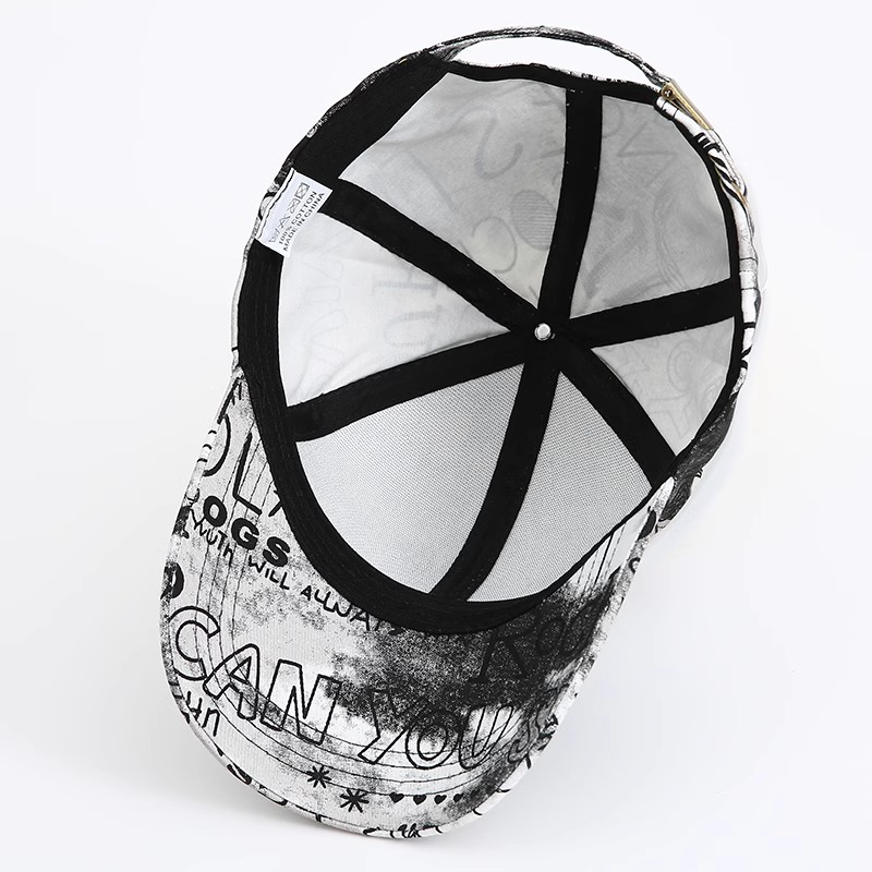 New printed hat male Korean version casual letter outdoor sunscreen sun hat three-dimensional embroidery graffiti baseball cap women