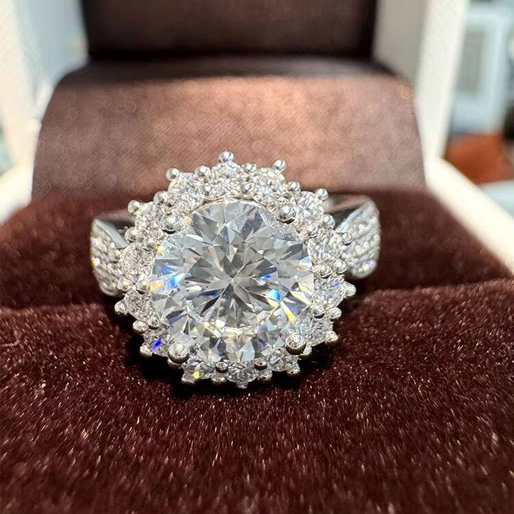 VOAINO IGI Certified HPHT CVD VVS Round Cut Lab Diamond Custom Engagement Wedding Charm Ring