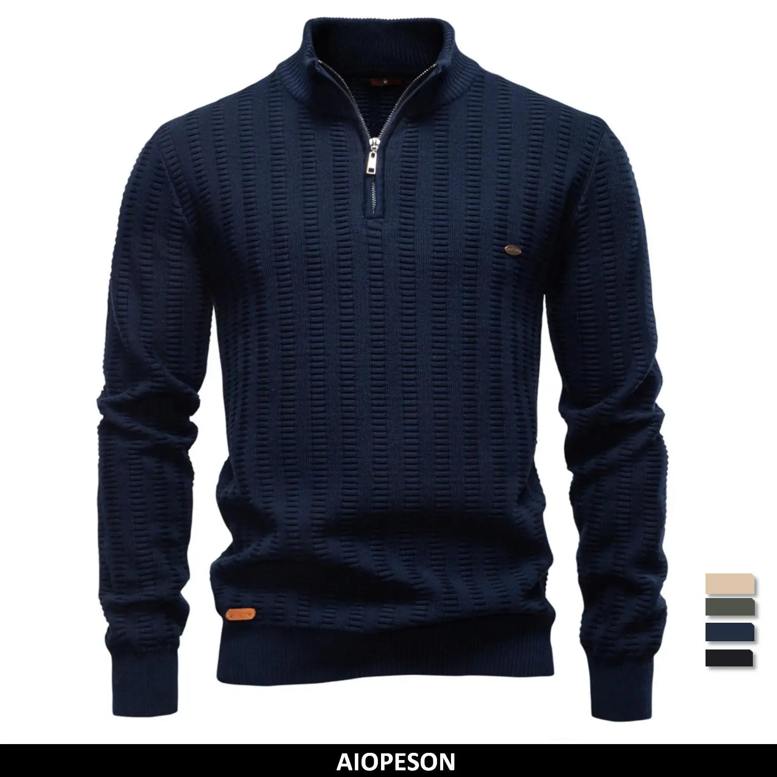 AIOPESON y Striped Pullover Men Old Money Style Cotton Knitwear Thick Warm Crew Neck Winter Social Sweater Male 250905