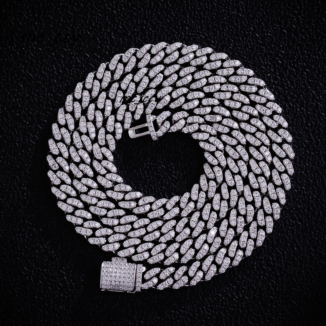 6mm 8mm 1618202224inch Fine Jewelry Necklaces Hip Hop Single Row Moissanite Chains 925 Silver Cuban Link Chain