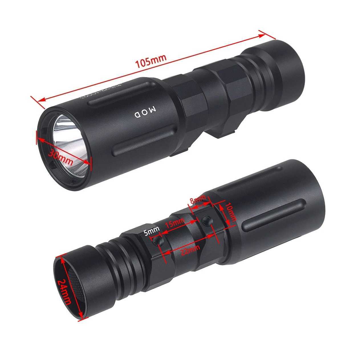 MOD PLHV2 1300Lumen Tactical Led Powerful Flashlight Metal PLHv2 Scout Weapon Light For Picatinny Rail Hunting AirsoftXJ250905