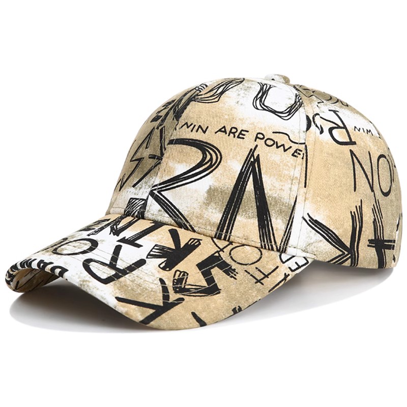 New printed hat male Korean version casual letter outdoor sunscreen sun hat three-dimensional embroidery graffiti baseball cap women