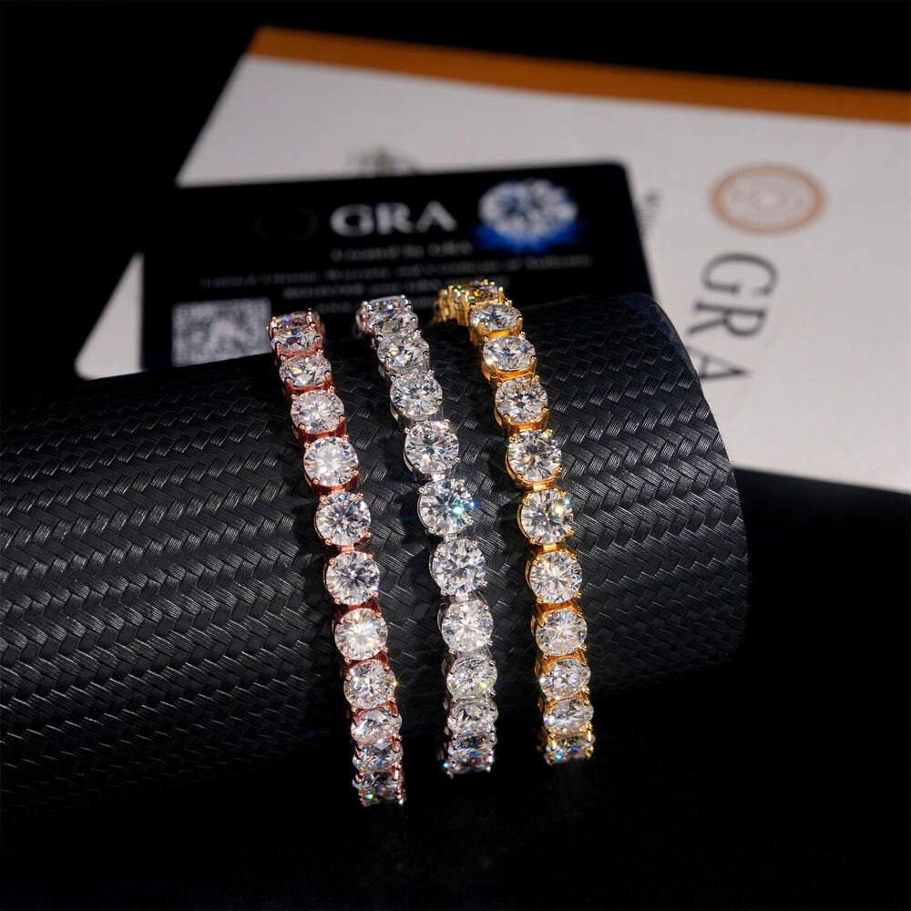 USA Stock Fast Shipping 6.5mm Dia Necklace Solid Sier Iced Out Moissanite Hip Hop Tennis Chain