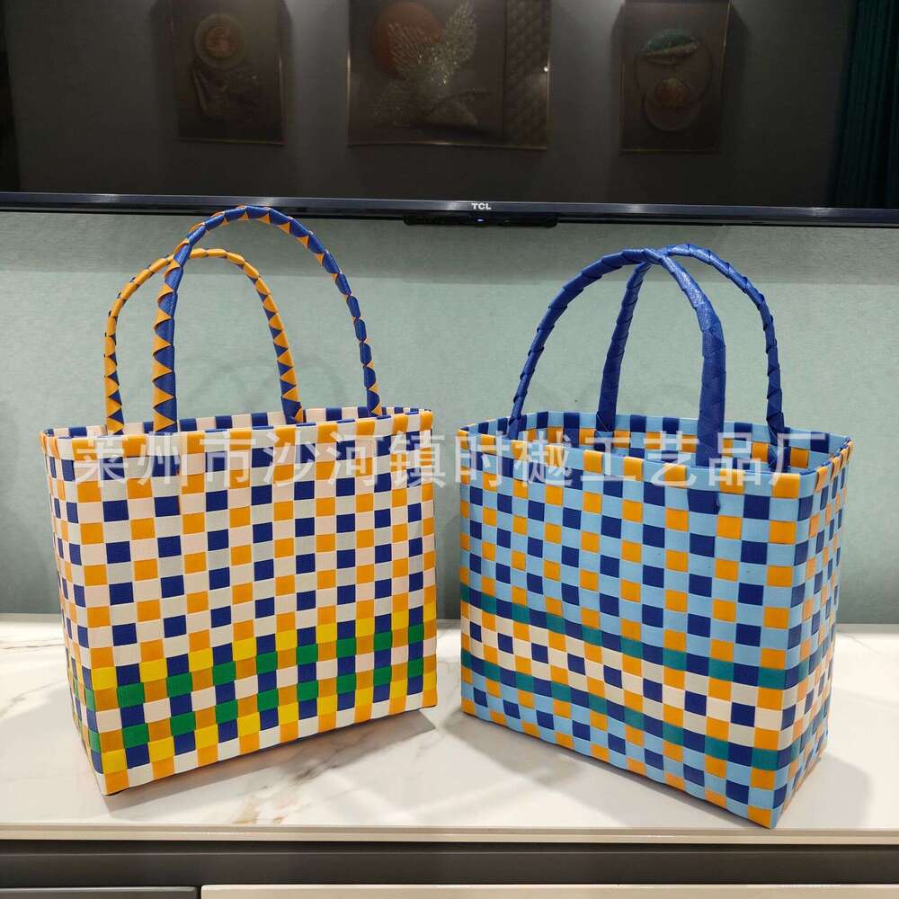 Thai Handmade Large Capacity Basket Gift Tote Woven Handbag Bucket Women's Bag