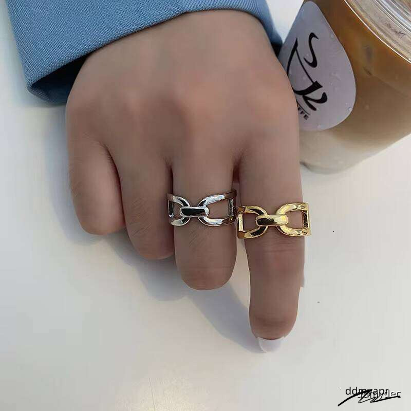 Geometric Gold Stainless Steel - ddmydec Adjustable Open Cuff Minimalist Finger Ring For Women & Men (Trendy 2025 Spring Collection) ddmydec