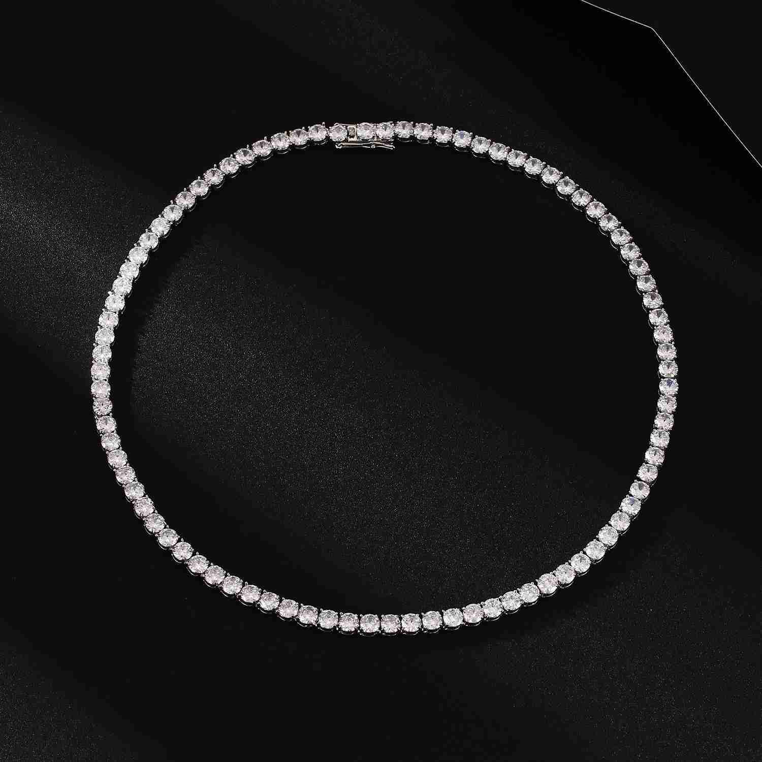 GZYS JEWELRY 35mm Gold Plated Hip Hop Iced Out Tennis Chain Boy Men Necklace