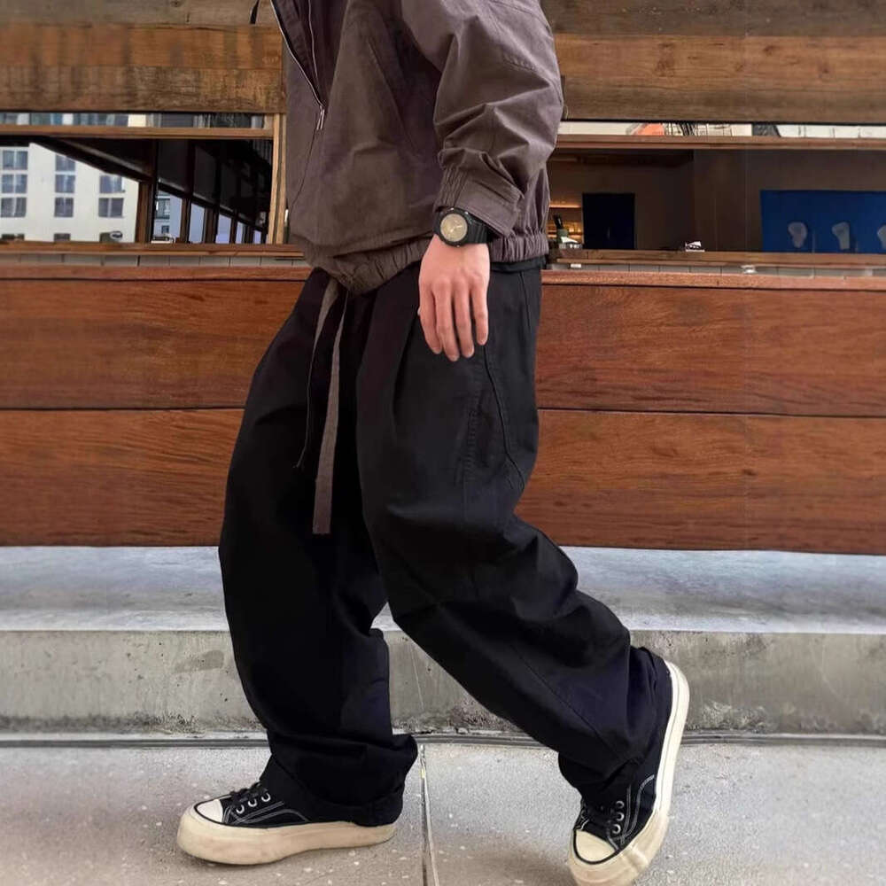 Men's pants Army Green Quick-Dry Paratrooper Cargo Men's Summer Loose Wide-Leg Scimitar American Straight-Leg Casual Pants