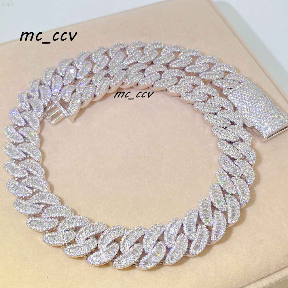 Ysyh Jewelry Luxury Hip Hop 18mm Iced Out Sterling Silver Men Chains Necklace Diamond Vvs1 Moissanite Cuban Link Chain