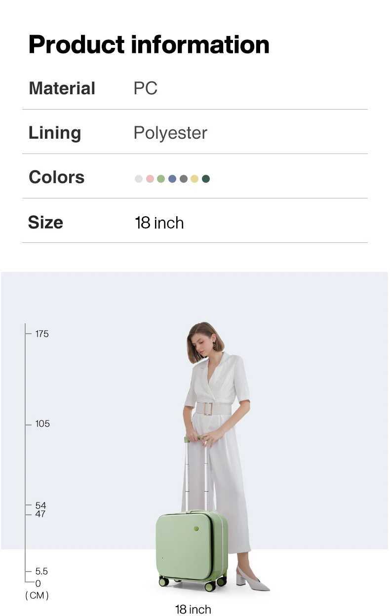 Mixi New Patent Design Carry On Suitcase Women 18 Inch Rolling Luggage Men Polycarbonate Aluminum Frame Elegant Noble Z250905