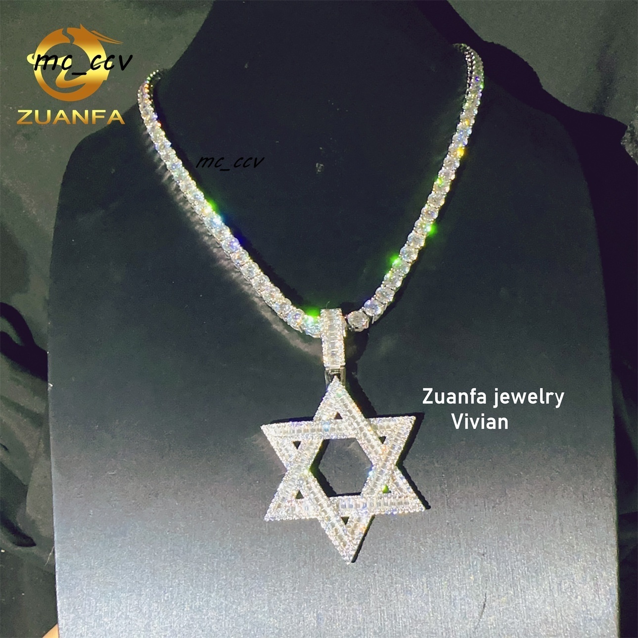 Custom Iced Out Hip Hop VVS Moissanite Fine Jewelry Fashion Moissanite Hip Hop Pendant