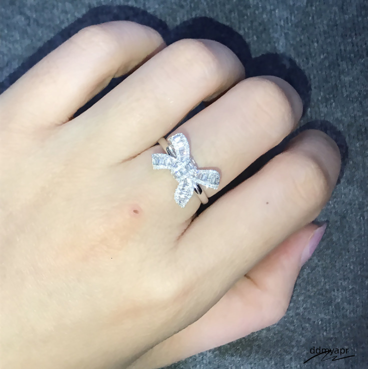 Choucong New Arrival Jewelry Sterling Sier T Princess Cut ddmyday White Topaz CZ Dia Party Butterfly Women Wedding Band Ring Gift