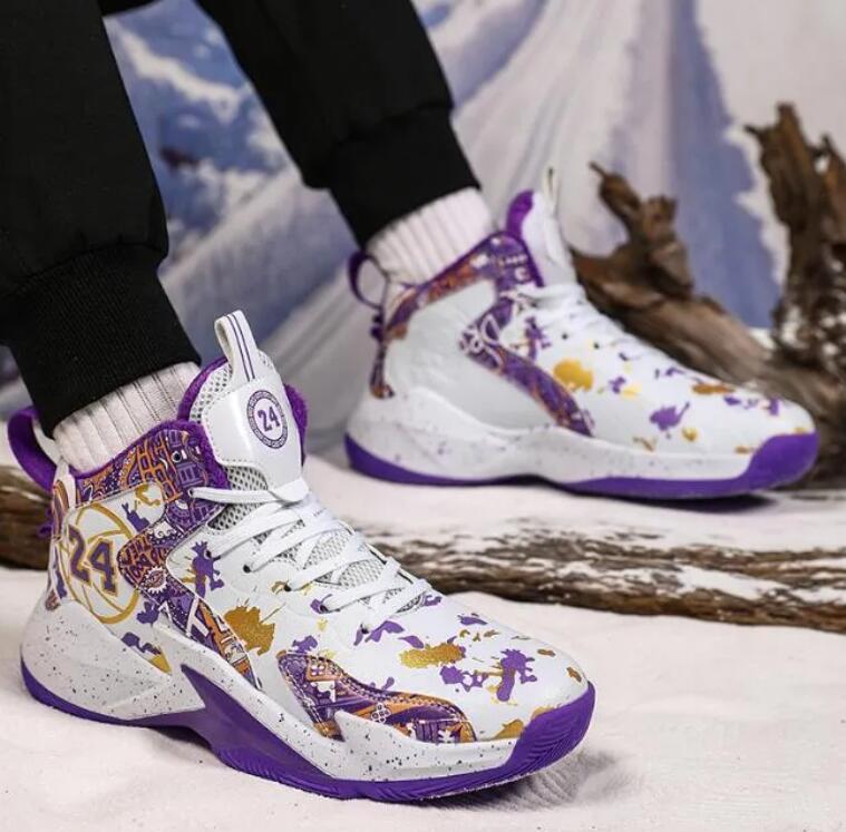 Men's fashionable high top basketball sneaker American Football Shoes comfortable non slip lace up durable sports shoes suitable for men's o