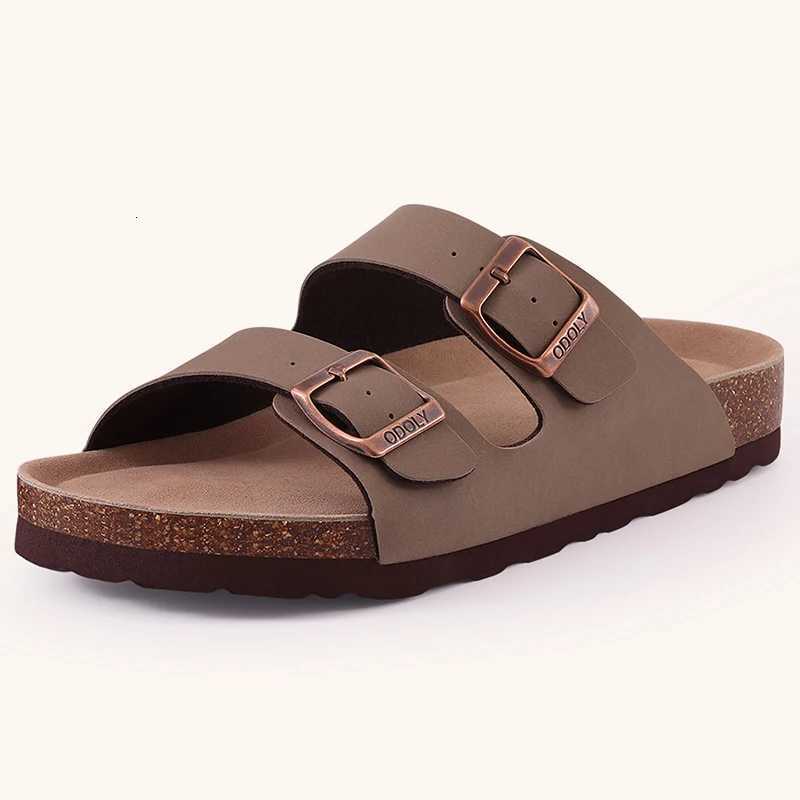 Bebealy Womens Cork Footbed Slide Sandal Summer Men Mules Fashion Women Clogs Slippers Outdoor Beach Sandals Adjustable Buckle W250905