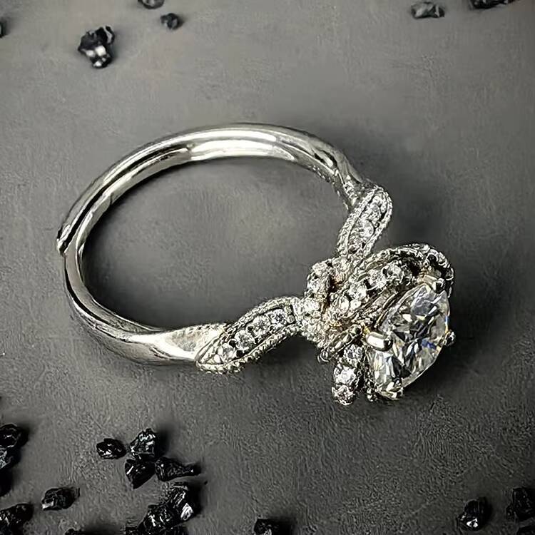 High Quality Classic GRA Design 925 Sterling Silver VVS Moissanite Halo Cluster Ring Womens Engagement Anniversary Jewelry