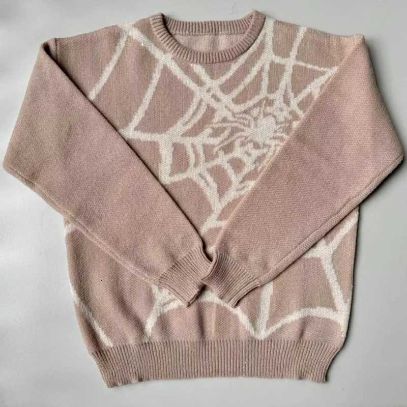 Trend Streetwear Spider Web Pattern Fashion Loosefit Male Clothing Top Sweatshirt Streetwear Popular Pullover for Autumn Winter Z250905