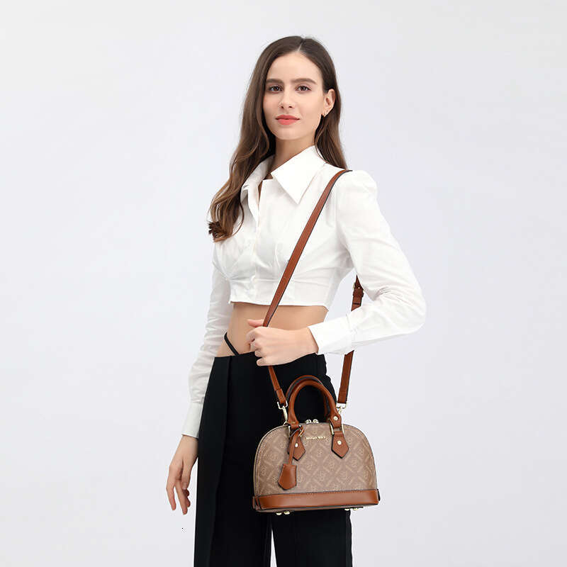 DHEssentials 2025 New Women's Shell Bag, Retro European Style, PVC Crossbody Shoulder Handbag, Color Block, Large Capacity, Spring Summer