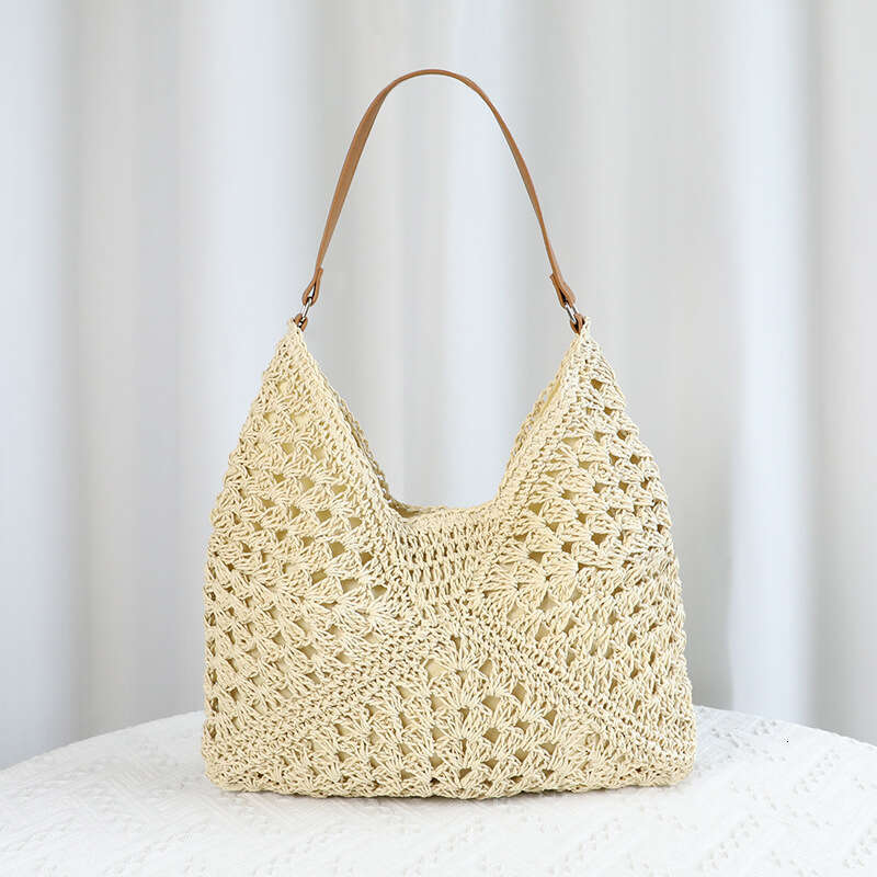 2025 New Woven Fashion Versatile Stylish Single Shoulder Crossbody Handheld Straw Vacation Beach Bag