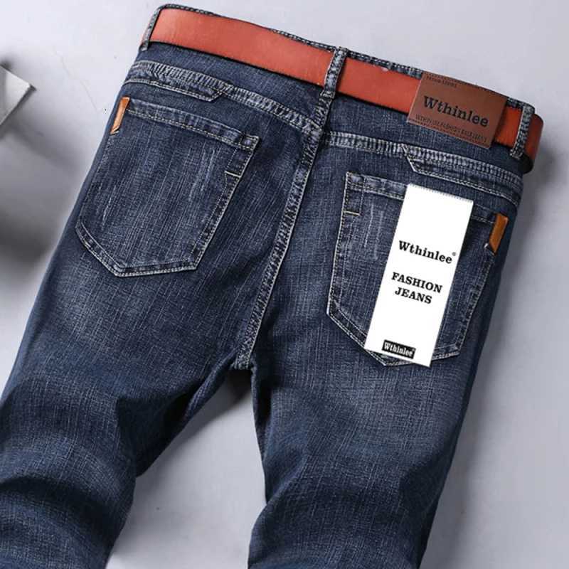 WTHINLEE Men Fashion Jeans Autumn Stretch Comfortable Denim Trousers Business Casual Classic Straight Male Pants Brand Clothing W250905