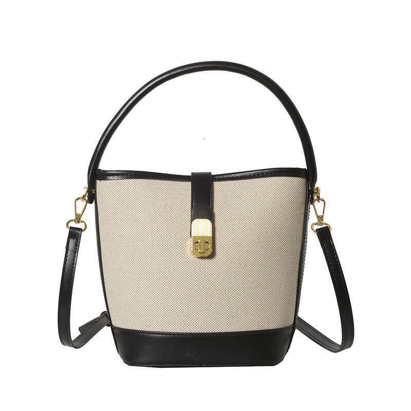 Women's 2025 New Trendy Fashion Handheld Bucket Niche Design Color Block Shoulder Crossbody Bag
