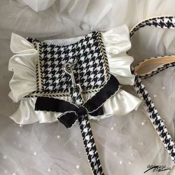 Princess Dog Harness With Leash Set, No Pull Adjustable Simple Ddmydec Magic Glue Puppy Pet Vest Harnesses Summer Pets Dress For Small Medium Dogs And