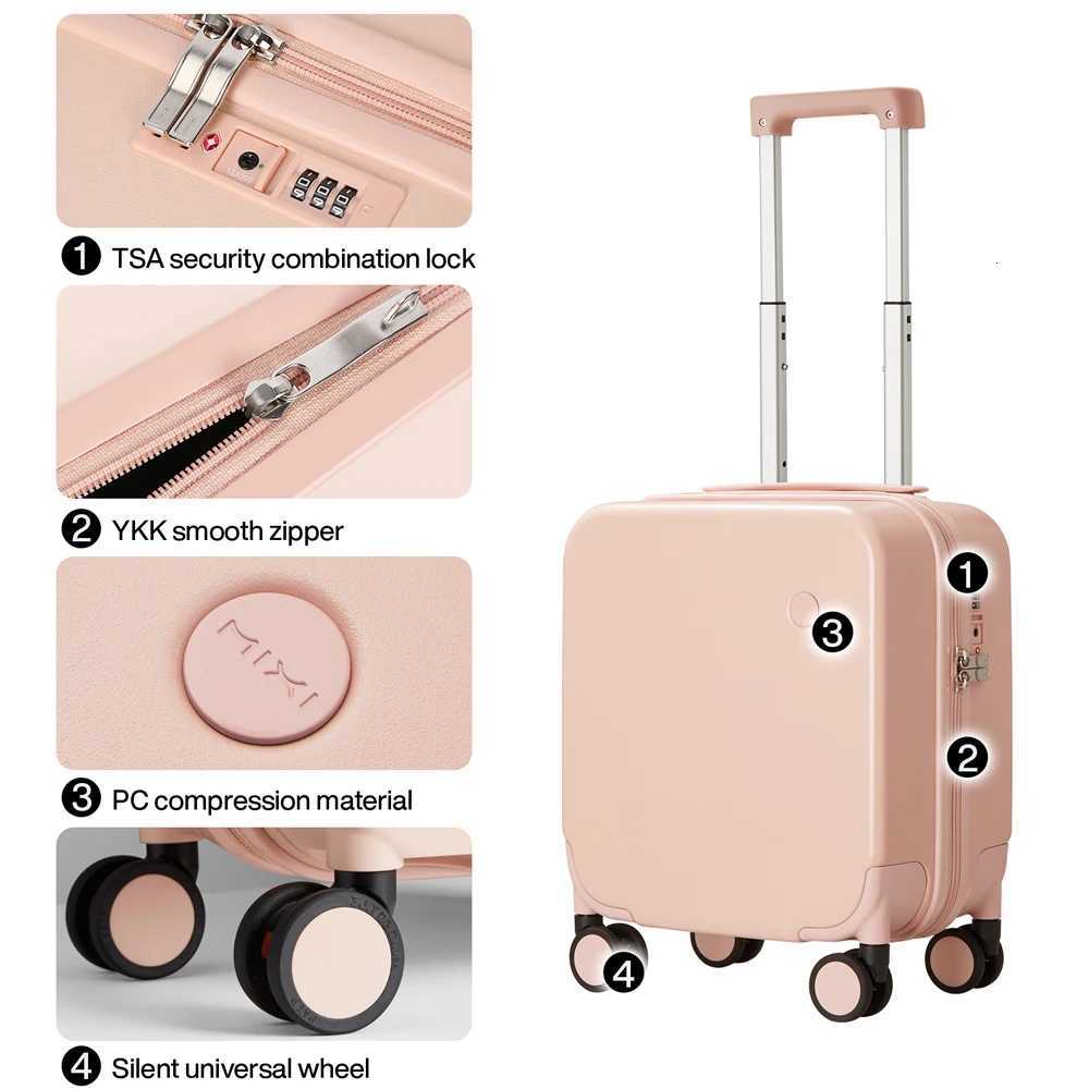 MIXI 14 Inch Underseat Carry on Luggage Lightweight Mini SuiTCase PC Small Bag TSA Lock Travel Suit Case Spinner Wheels Z250905