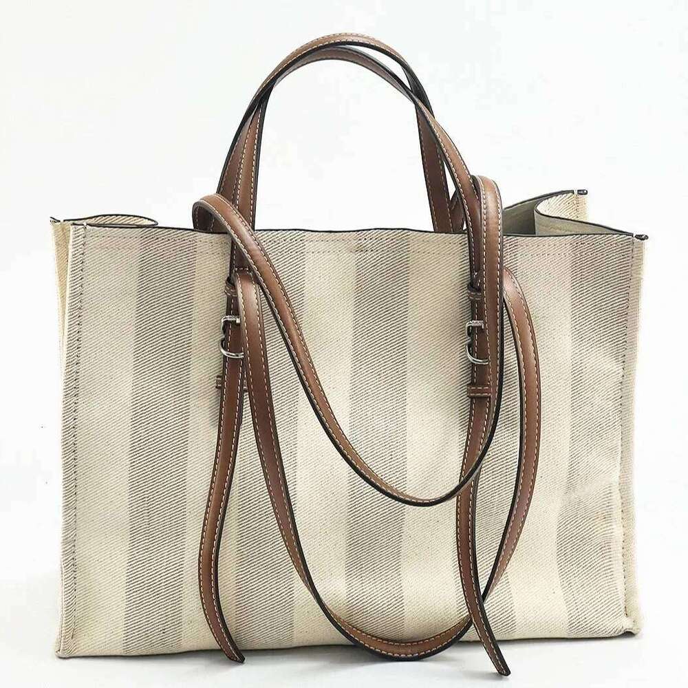 Fashion Vintage Canvas Women Shoulder Bags Crossbody Casual Strips Tote Versatile Hand Bag