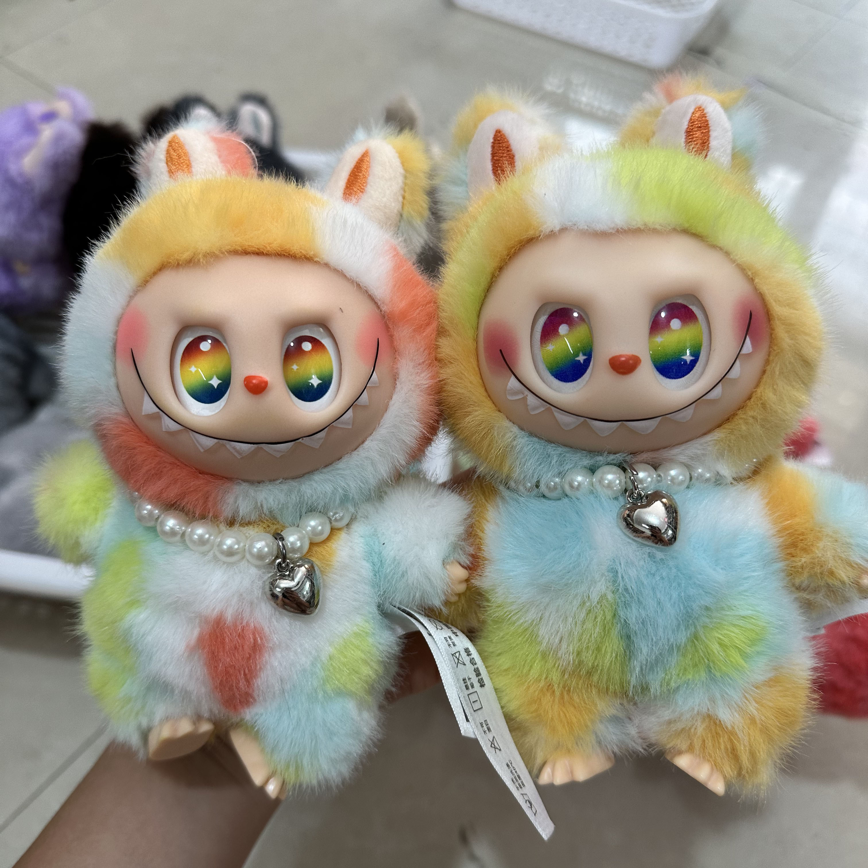 17Cm Colorful Labubu Plush Aroon Action Animation Character Doll Hobby Pendant Decoration Cute Mysterious Box PVC Childrens Day Surprise Gift