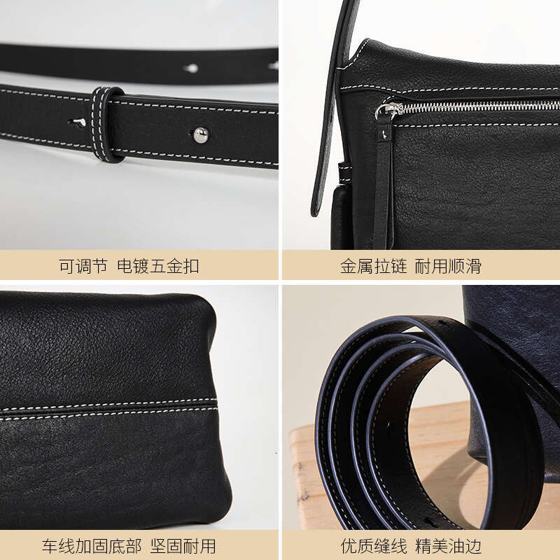 First Layer Cowhide New Genuine Women's Vegetable Tanned Leather Shoulder Crossbody Handheld Small Square Bag