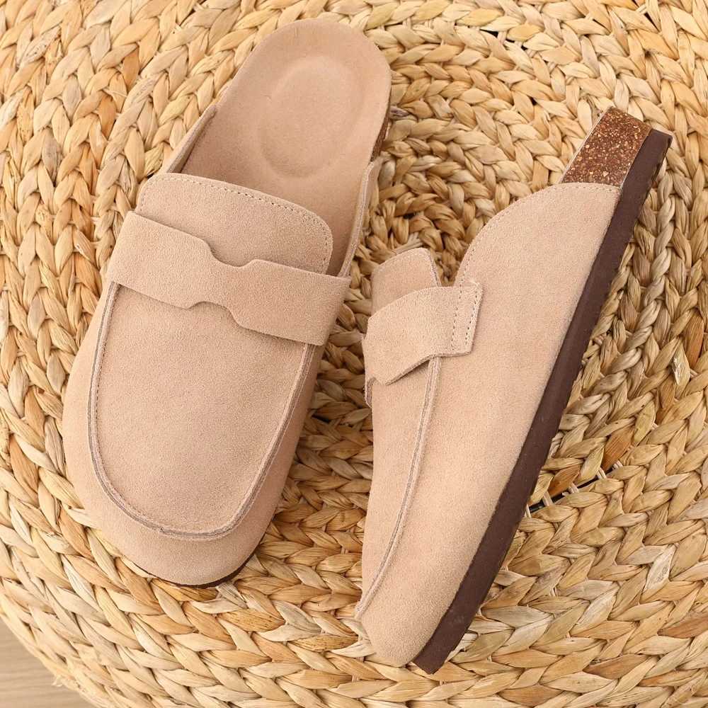 Smile PoP Cork Suede Clogs Slippers For Women Men Clogs Shoes Classic Cork Antislip Outdoor Slippers With Arch Support Mules W250905