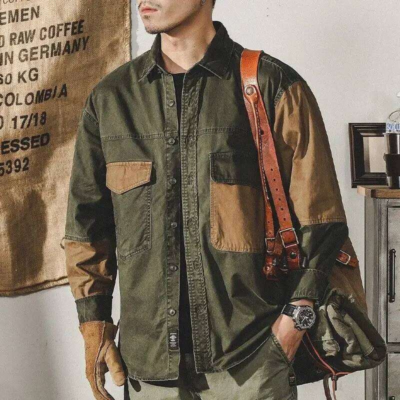 Denim Jackets Man Button Cowboy Coat for Men Has Pocket Autumn Original Trendy Worn Size L Lxury Clothing Elatic of Fabric Korea