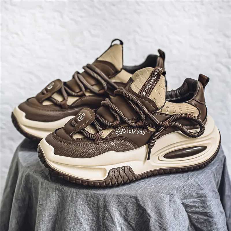 Fashion Platform Vulcanized Sneakers Men Korean Casual Shoes for Men Wear Resistant Street Style Mens Chunky Sneakers Shoes Z250905