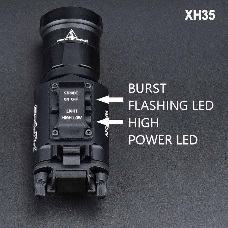 Tactical Surefir X300 X300U Ultra X300V XH35 Metal Pistol Gun Strobe LED Light Fit 20mm Rail Airsoft Hanging Hunting FlashlightXJ250905