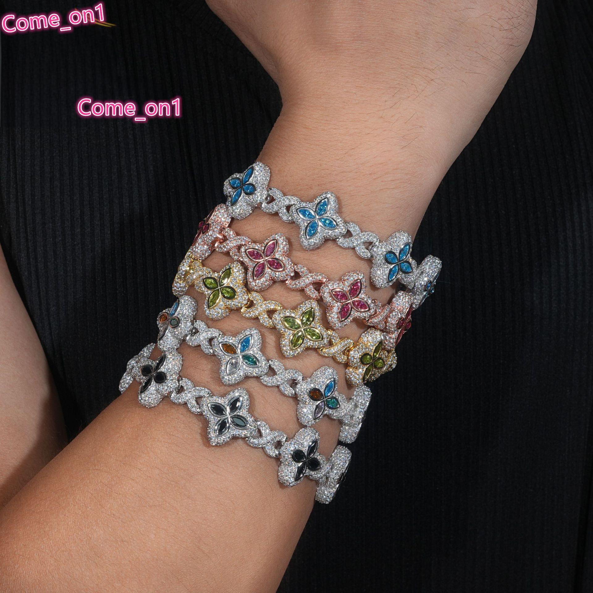 Style S925 Sterling Silver Cut Colored Moissanite Bracelet Passes The Diamond Tester And Comes