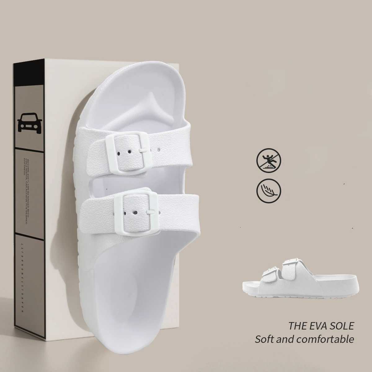 Litfun Women Summer Fashion Slippers 2025 New Outdoor Nonslip Beach Sandals With Double Buckle Indoor Casual Flat House Slides W250905